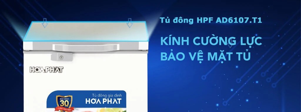 Tủ bảo quản 1 ngăn mặt kính 107L Hòa Phát HPF- AD6107.T1